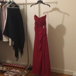 Red David’s Bridal dress